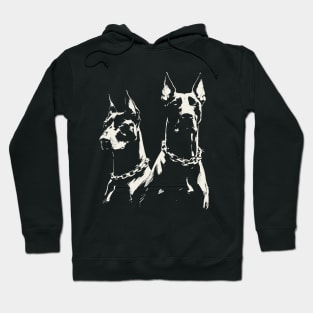 Doberman Dogs Hard Retro Grunge Hoodie